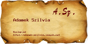 Adamek Szilvia névjegykártya